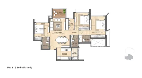 3.5 BHK Plan - Unit 1